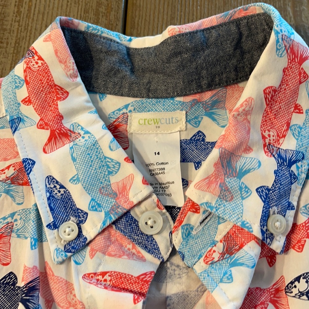 Crewcuts Fish Short Sleeve Shirt